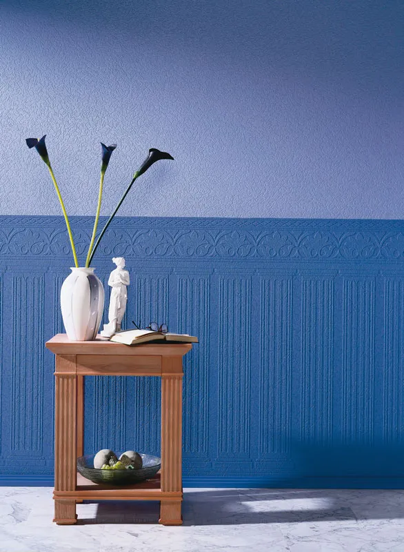 Reliefstruktur-Tapete in Blau